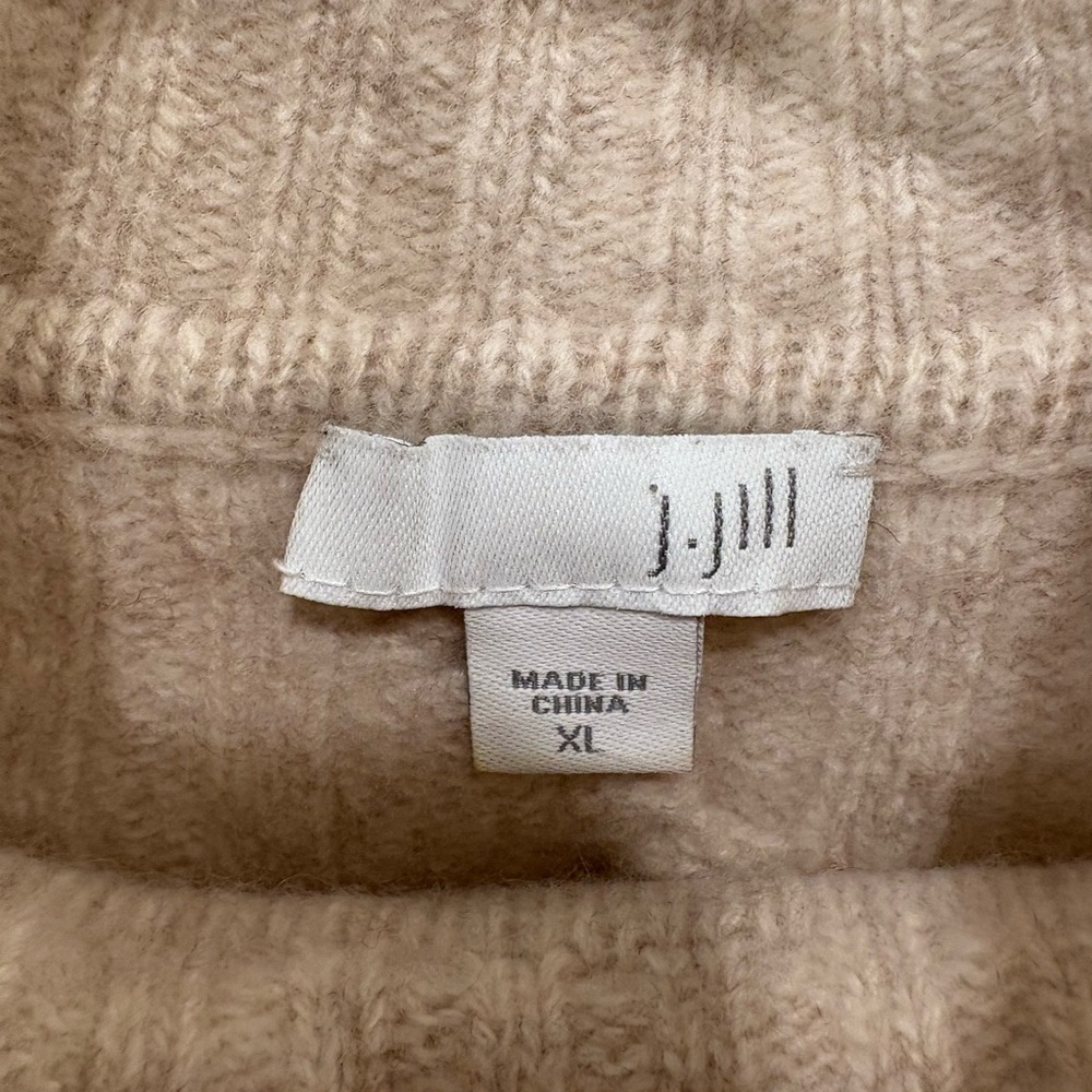 J. Jill Mock Neck Wool Blend Cable Knit Sweater Size XL see measurements - Picture 2 of 11